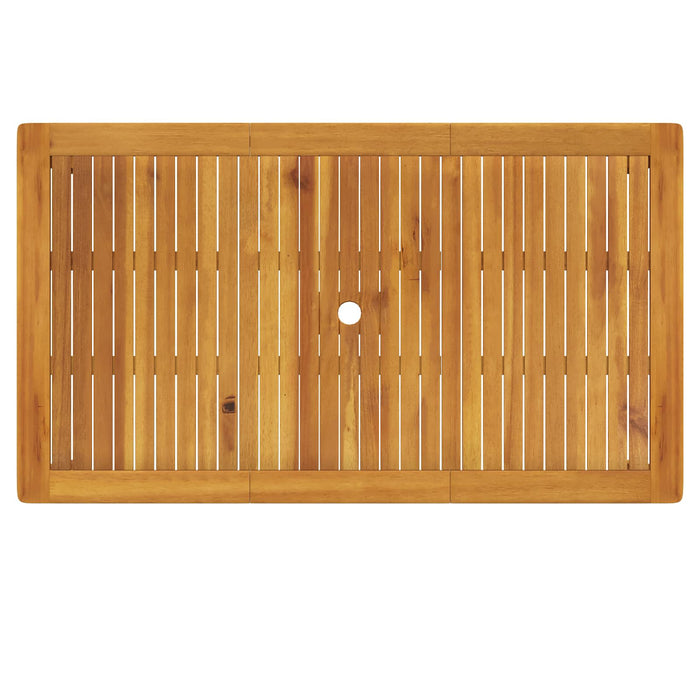 7-Piece Garden Dining Set natural Lemn Solid de Acacia - WALTI WALTI
