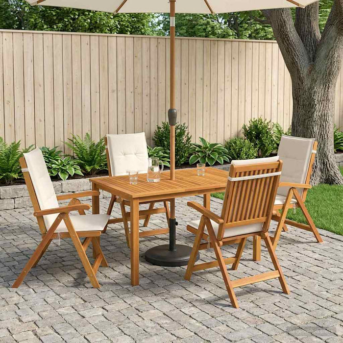 Set de dining pentru grădină cu 5 piese natural WALTI