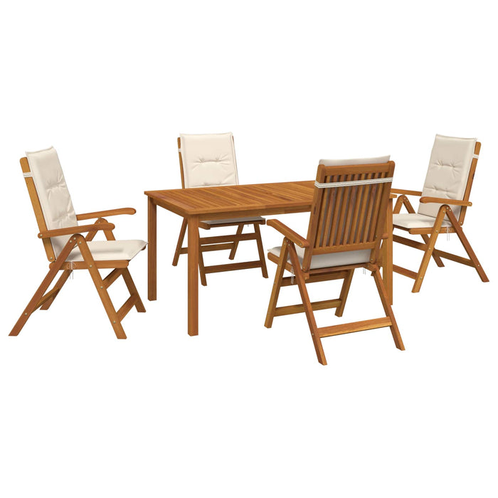 Set de dining pentru grădină cu 5 piese natural WALTI