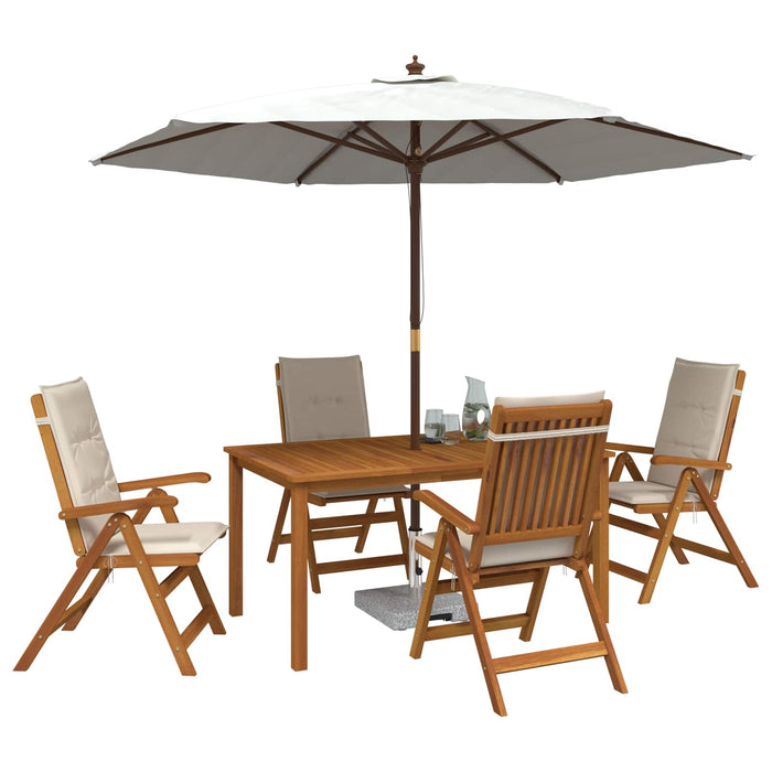 Set de dining pentru grădină cu 5 piese natural WALTI