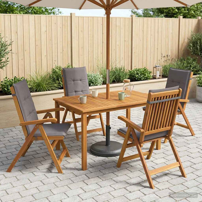 Set de dining pentru grădină cu 5 piese natural WALTI