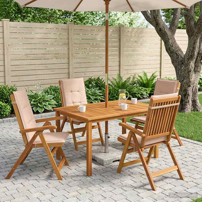 Set de dining pentru grădină cu 5 piese natural WALTI