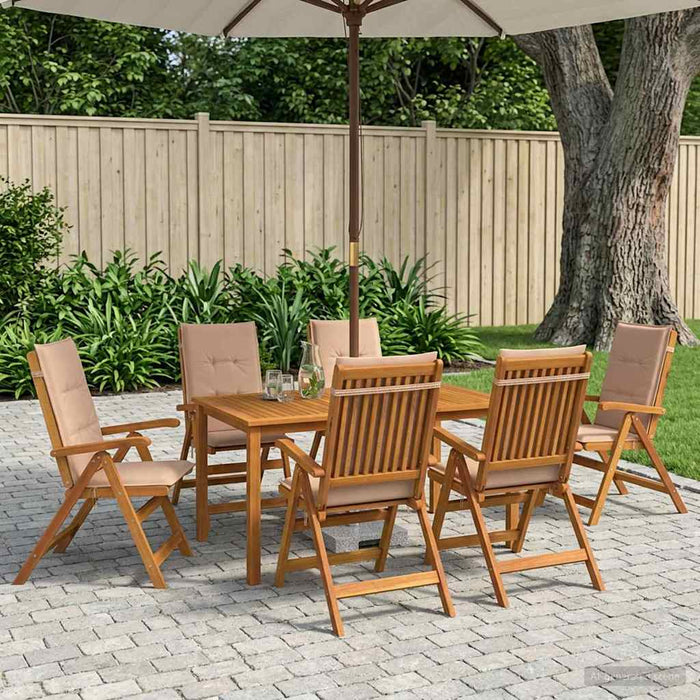 Set de dining pentru grădină, 7 piese natural WALTI