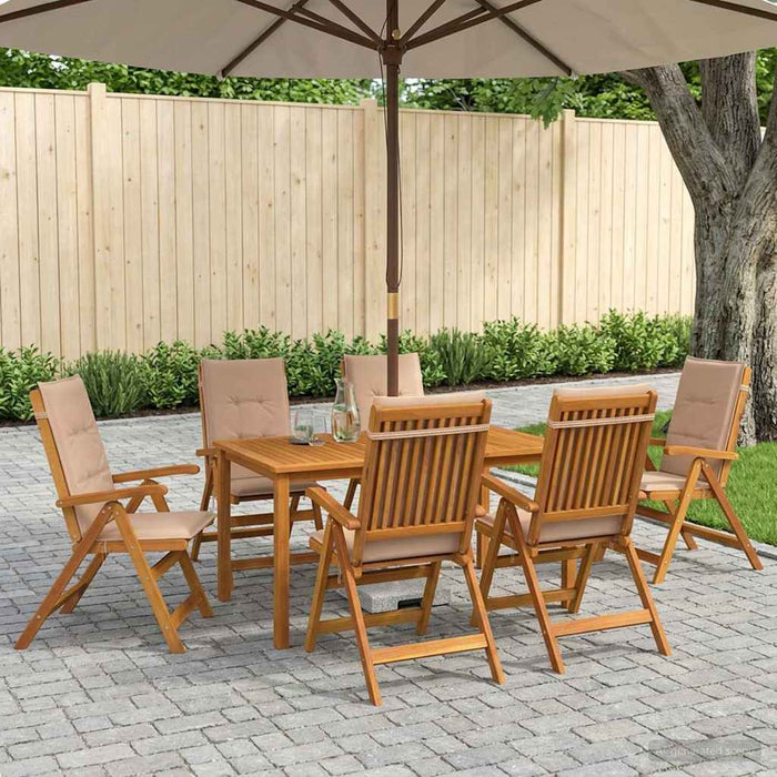 Set de dining pentru grădină, 7 piese natural WALTI