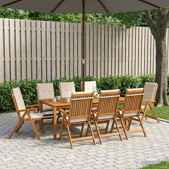 Set de dining pentru grădină, 9 piese natural WALTI