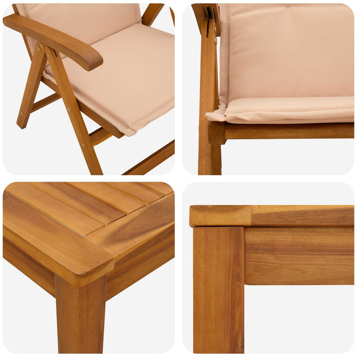 Set de dining pentru grădină, 9 piese natural WALTI