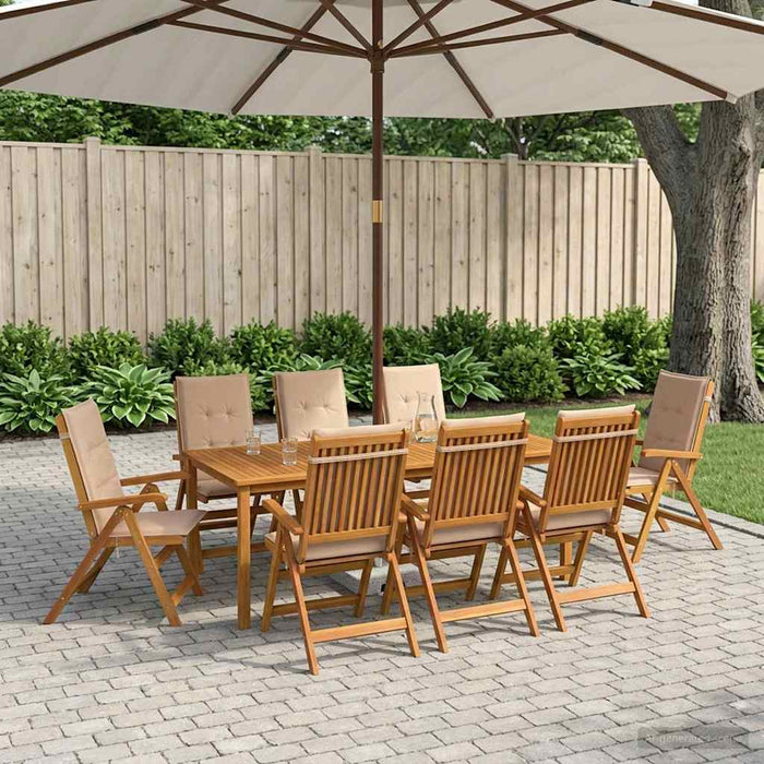Set de dining pentru grădină, 9 piese natural WALTI