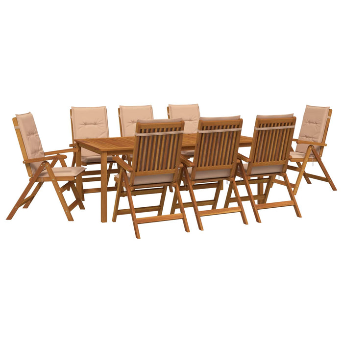 Set de dining pentru grădină, 9 piese natural WALTI