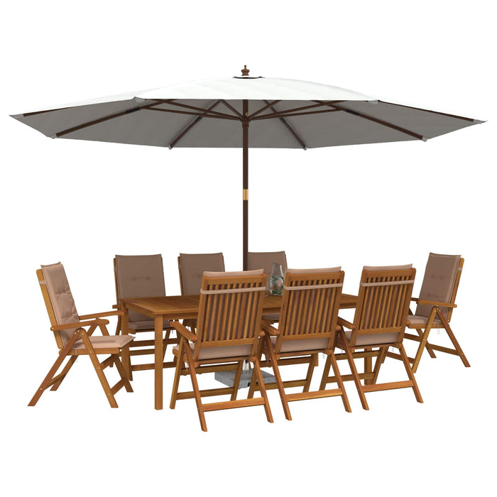 Set de dining pentru grădină, 9 piese natural WALTI