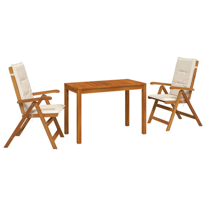 Set de dining pentru grădină, 3 piese 3 buc. natural WALTI