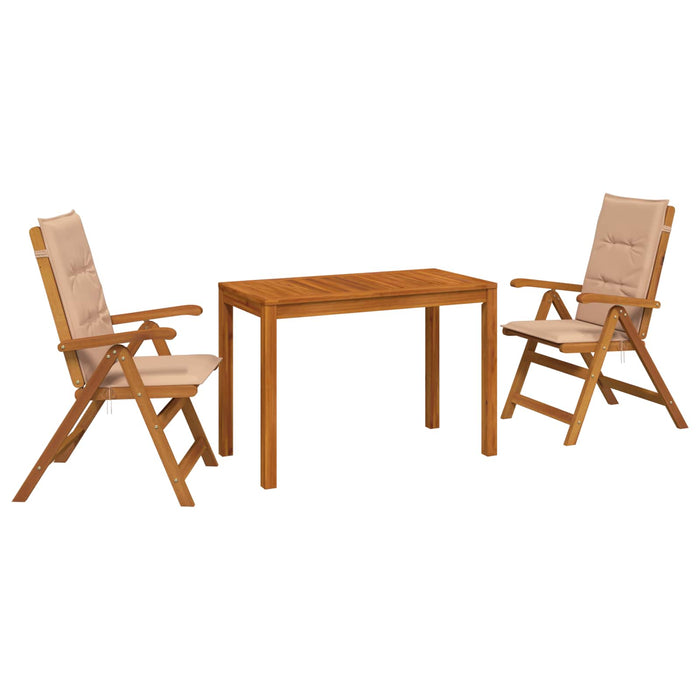 Set de dining pentru grădină, 3 piese 3 buc. natural WALTI