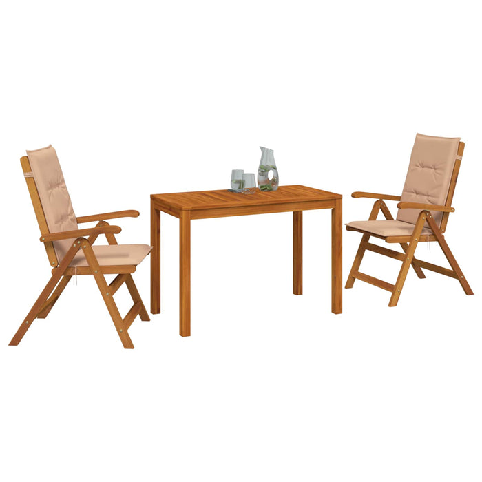 Set de dining pentru grădină, 3 piese 3 buc. natural WALTI