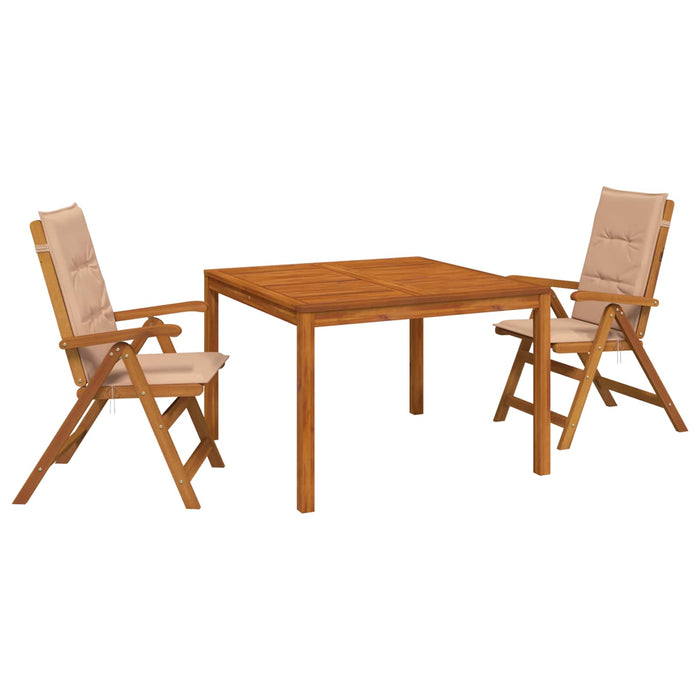 Set de dining pentru grădină, 3 piese 3 buc. natural WALTI