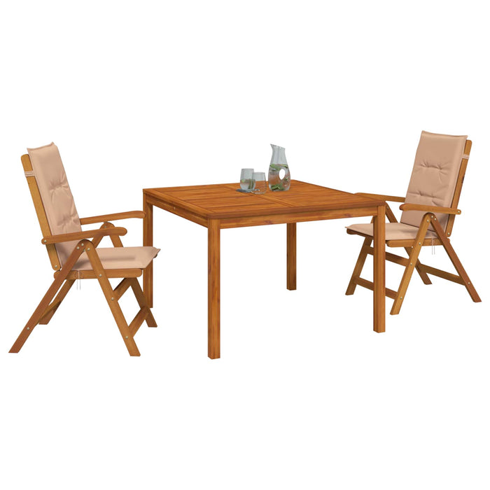 Set de dining pentru grădină, 3 piese 3 buc. natural WALTI