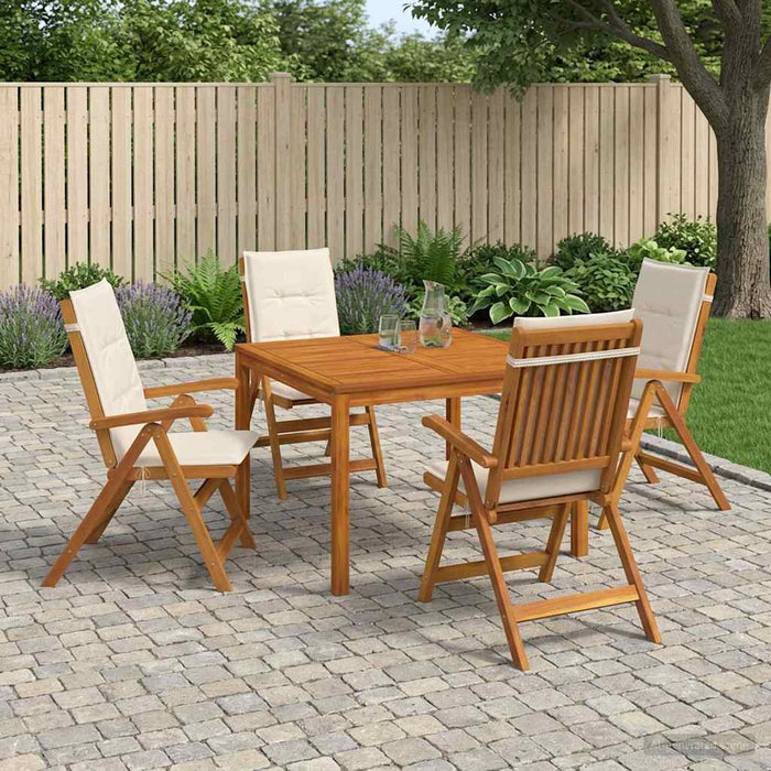 Set de dining pentru grădină cu 5 piese 5 buc. natural WALTI
