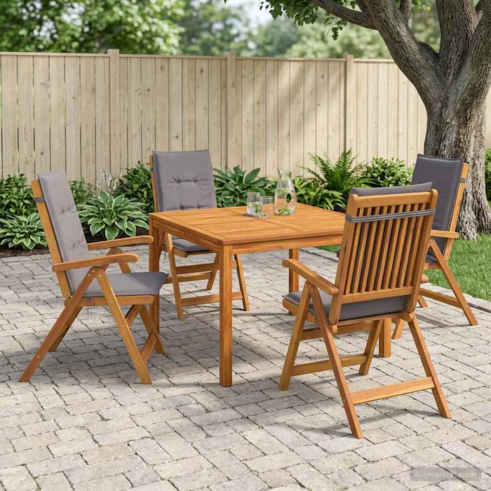 Set de dining pentru grădină cu 5 piese 5 buc. natural WALTI