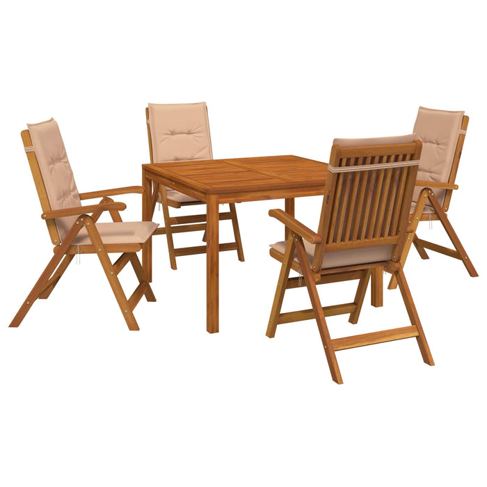 Set de dining pentru grădină cu 5 piese 5 buc. natural WALTI