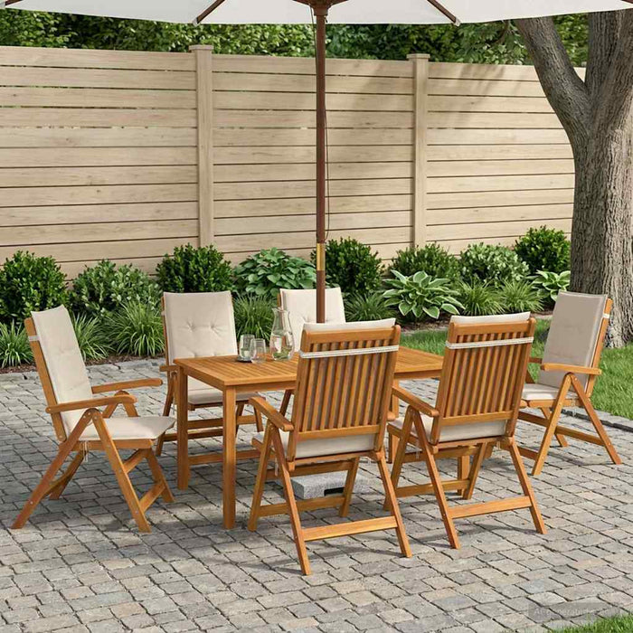 Set de dining pentru grădină, 7 piese 7 buc. natural WALTI