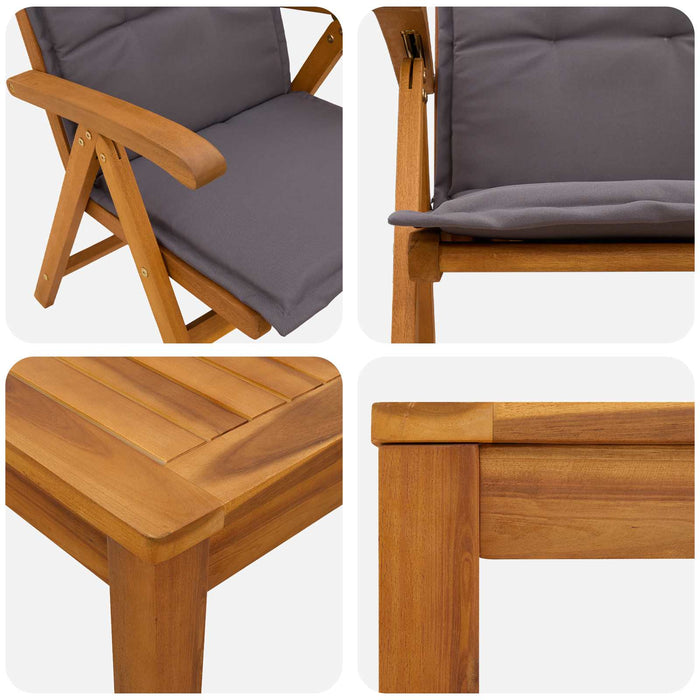 Set de dining pentru grădină, 7 piese 7 buc. natural WALTI