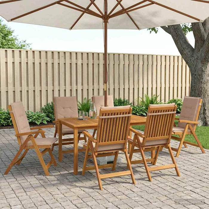 Set de dining pentru grădină, 7 piese 7 buc. natural WALTI