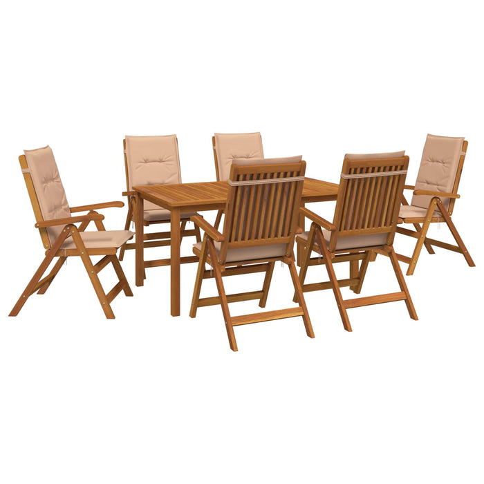 Set de dining pentru grădină, 7 piese 7 buc. natural WALTI