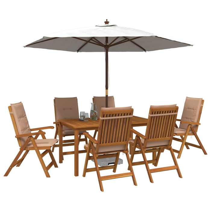 Set de dining pentru grădină, 7 piese 7 buc. natural WALTI