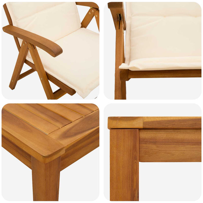 Set de dining pentru grădină, 9 piese 9 buc. natural WALTI