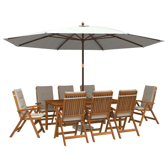 Set de dining pentru grădină, 9 piese 9 buc. natural WALTI