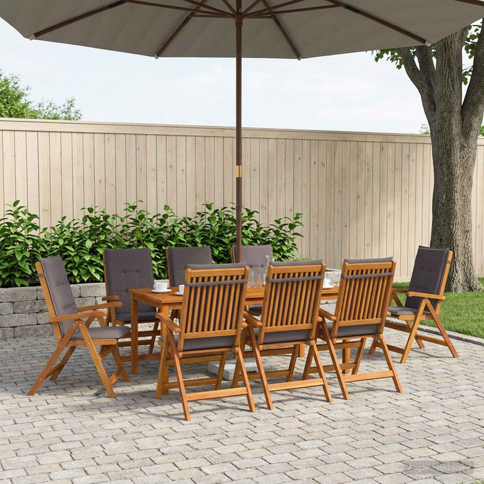 Set de dining pentru grădină, 9 piese 9 buc. natural WALTI