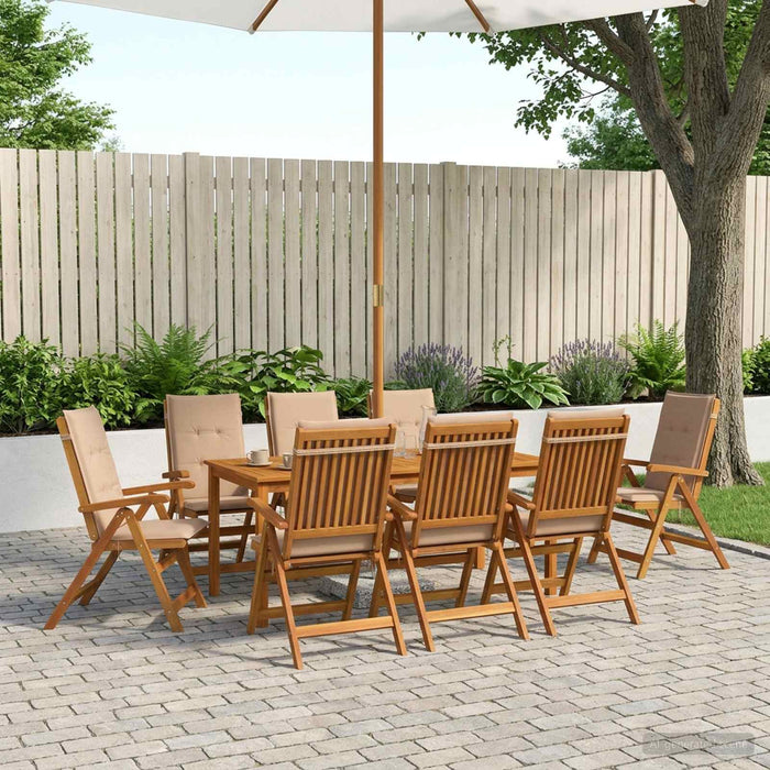 Set de dining pentru grădină, 9 piese 9 buc. natural WALTI