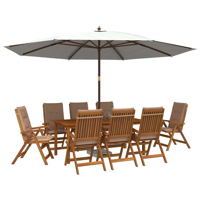 Set de dining pentru grădină, 9 piese 9 buc. natural WALTI
