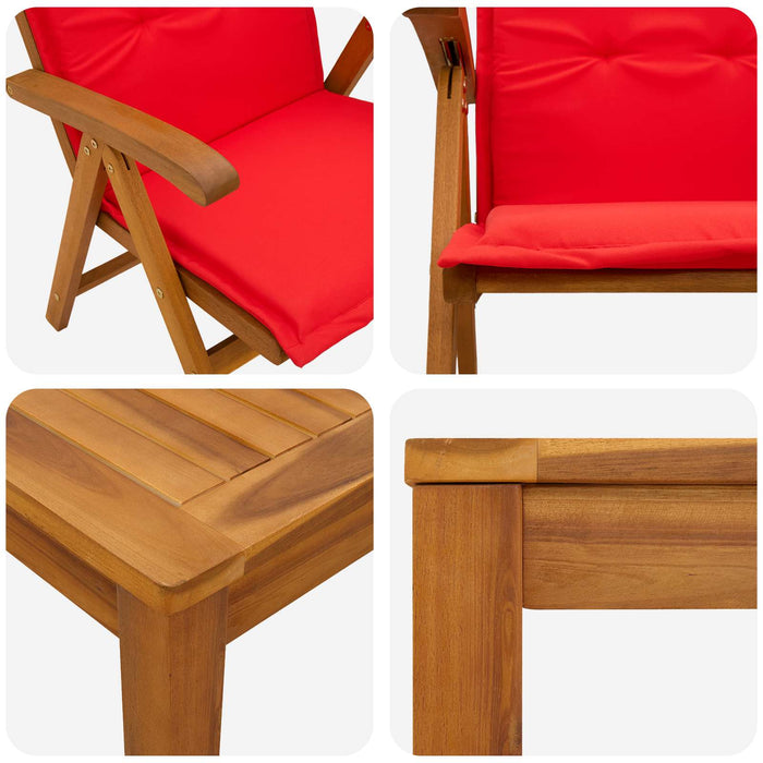 Set de dining pentru grădină, 9 piese 9 buc. natural WALTI