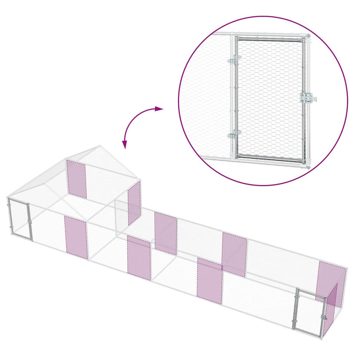 2 buc. Argintiu 7 x 2 x 1,5 m Oțel Galvanizat - WALTI WALTI