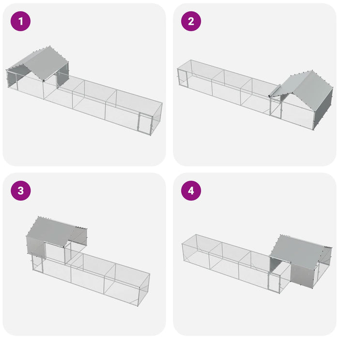 2 buc. Argintiu 7 x 2 x 1,5 m Oțel Galvanizat - WALTI WALTI