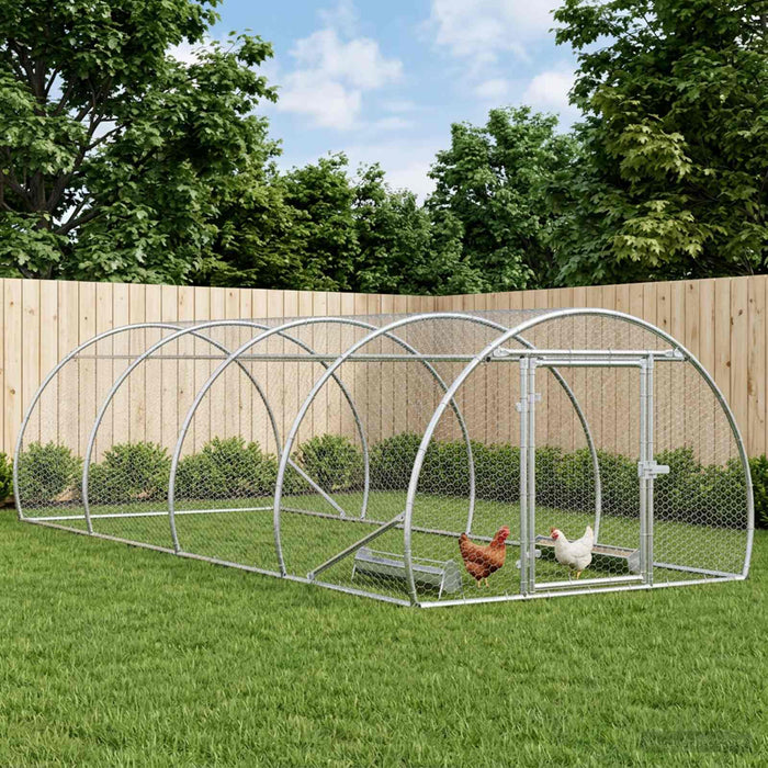 Căsuță pentru pui Argintiu 400 x 150 x 100 cm Oțel Galvanizat WALTI