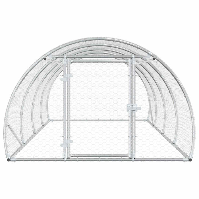Căsuță pentru pui Argintiu 400 x 150 x 100 cm Oțel Galvanizat WALTI