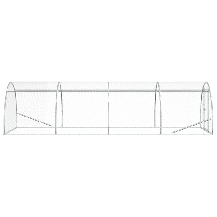 Căsuță pentru pui Argintiu 400 x 150 x 100 cm Oțel Galvanizat WALTI