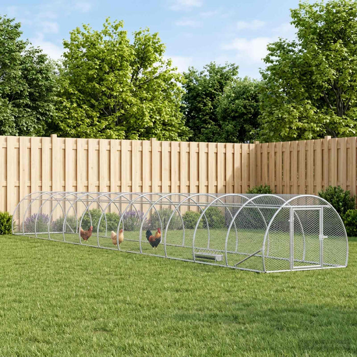 Căsuță pentru pui Argintiu 1200 x 150 x 100 cm Oțel Galvanizat WALTI