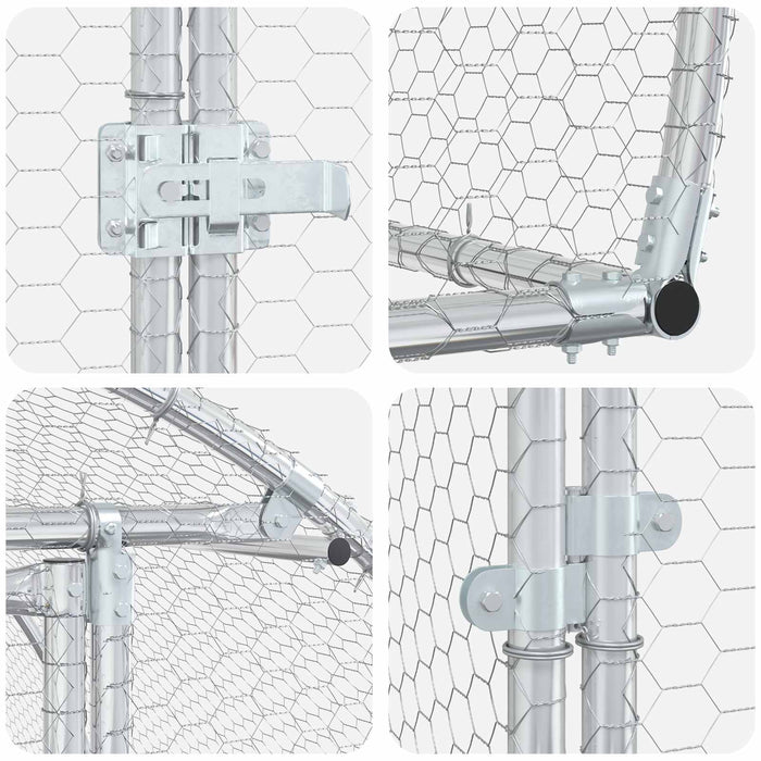 Căsuță pentru pui Argintiu 400 x 150 x 100 cm Oțel Galvanizat WALTI