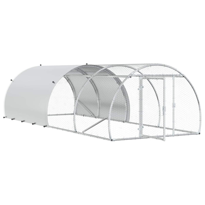 Căsuță pentru pui Argintiu 400 x 150 x 100 cm Oțel Galvanizat WALTI
