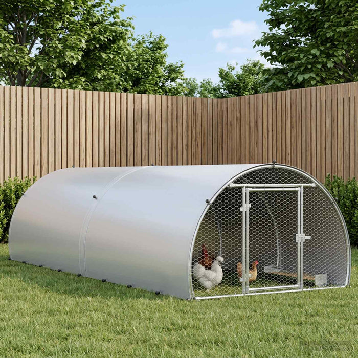 Căsuță pentru pui Argintiu 400 x 150 x 100 cm Oțel Galvanizat WALTI