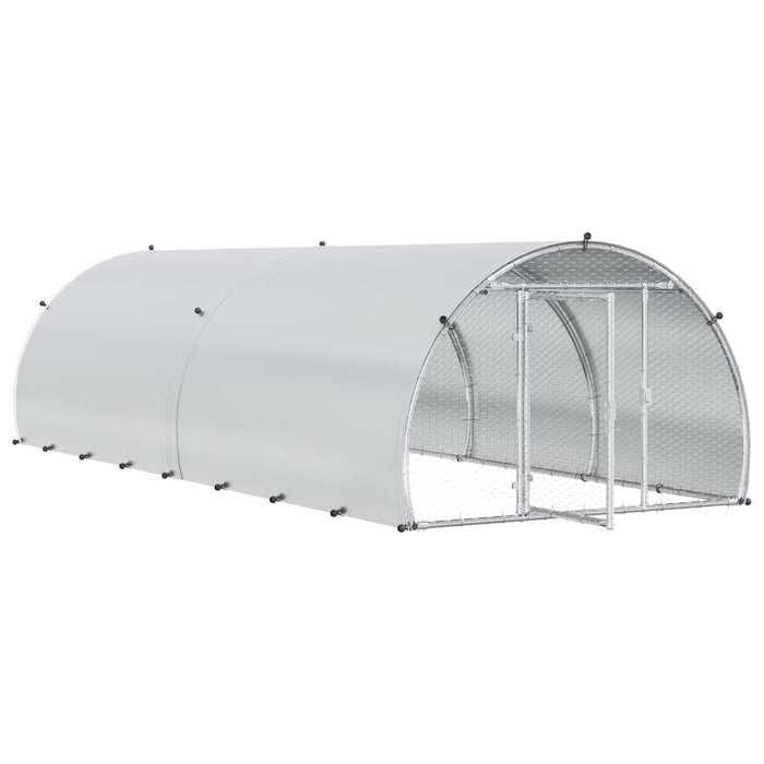 Căsuță pentru pui Argintiu 400 x 150 x 100 cm Oțel Galvanizat WALTI
