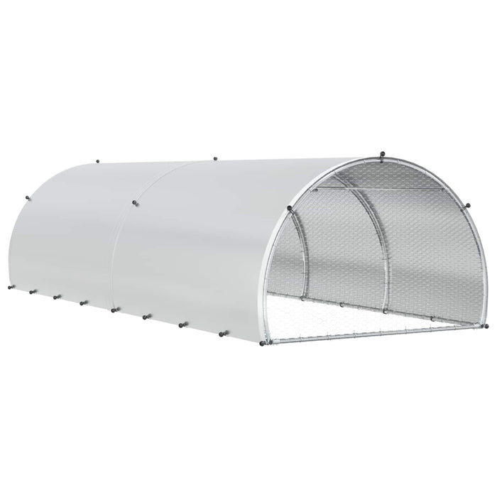 Căsuță pentru pui Argintiu 400 x 150 x 100 cm Oțel Galvanizat WALTI