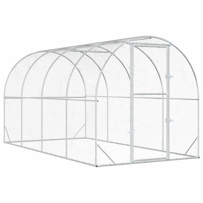 Căsuță pentru pui Argintiu 400 x 200 x 200 cm Oțel Galvanizat WALTI