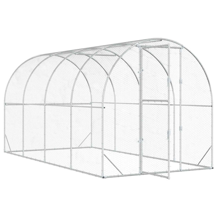 Căsuță pentru pui Argintiu 400 x 200 x 200 cm Oțel Galvanizat WALTI