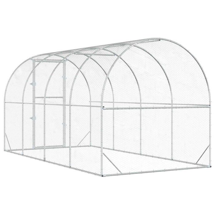 Căsuță pentru pui Argintiu 400 x 200 x 200 cm Oțel Galvanizat WALTI