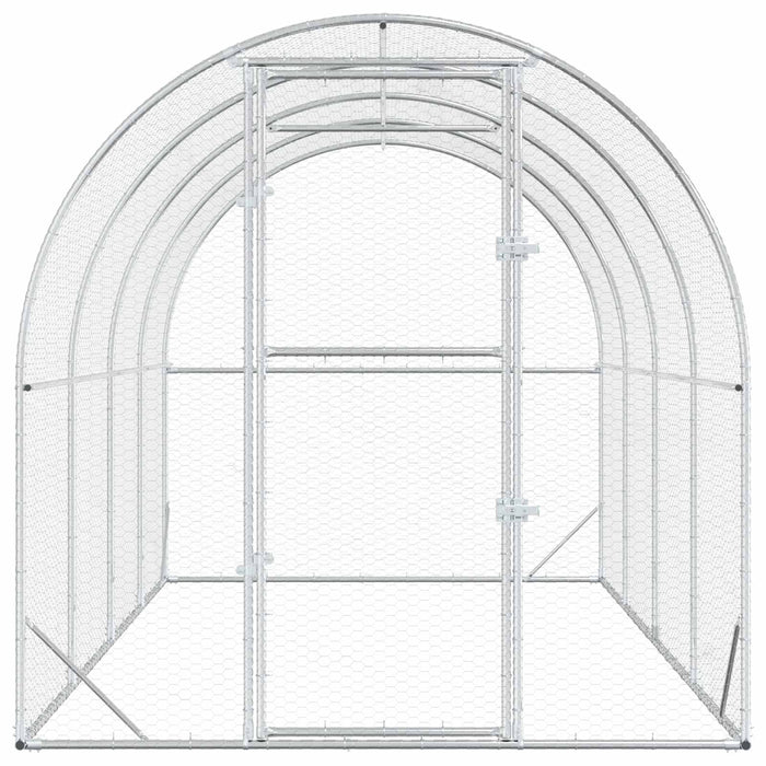 Căsuță pentru pui Argintiu 400 x 200 x 200 cm Oțel Galvanizat WALTI