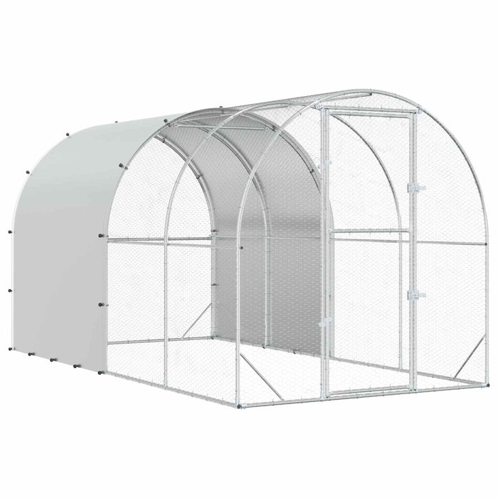 Căsuță pentru pui Argintiu 400 x 200 x 200 cm Oțel Galvanizat WALTI