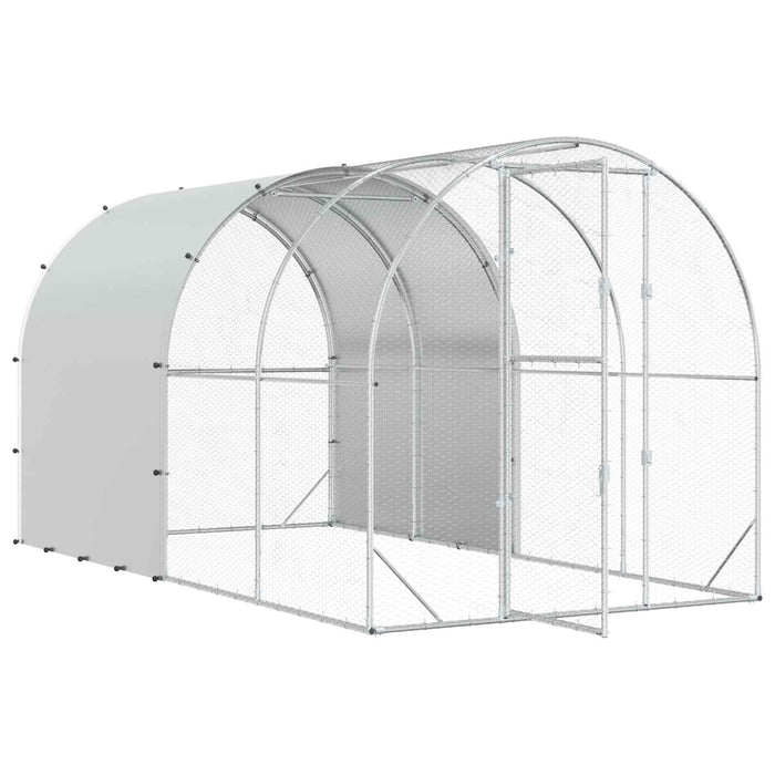 Căsuță pentru pui Argintiu 400 x 200 x 200 cm Oțel Galvanizat WALTI