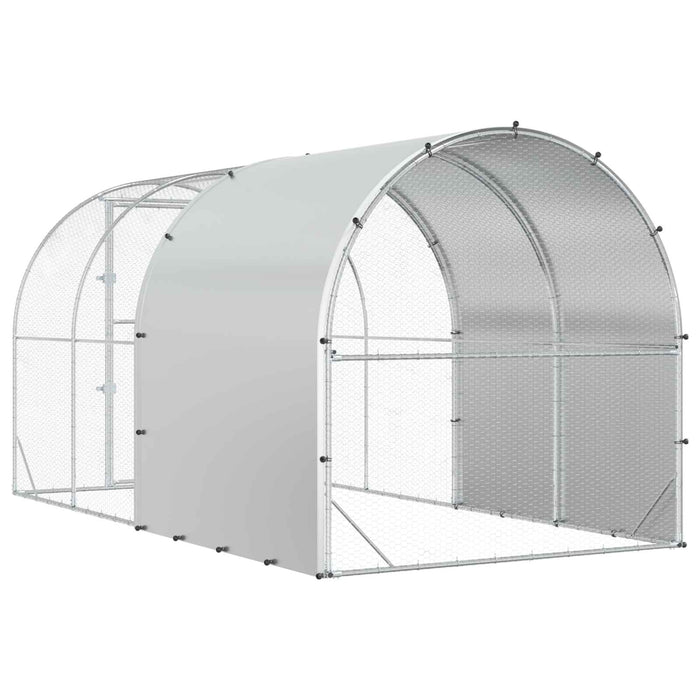 Căsuță pentru pui Argintiu 400 x 200 x 200 cm Oțel Galvanizat WALTI